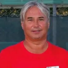 Portrait of Jimmy O'Leary, tennis coach at Blackheath Lawn Tennis Club