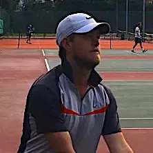 Portrait of Luke Westcombe, tennis coach at Blackheath Lawn Tennis Club