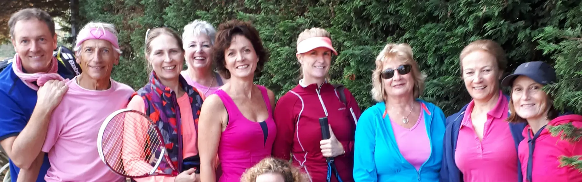 Members gathered after a social tennis session at Blackheath Lawn Tennis Club