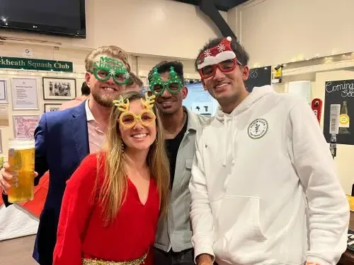 Members in festive fancy dress at the club's Christmas party
